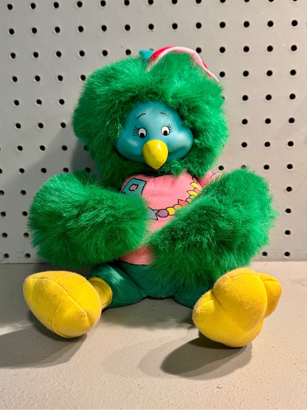 Vintage 1986 Hallmark Heartline Zoobilee Zoo Green Bird Puppet Plush